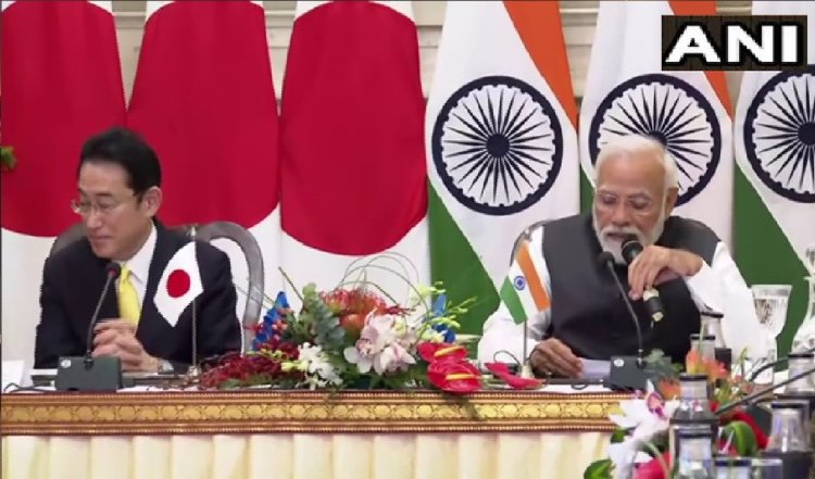 जापान के प्रधानमंत्री फुमियो किशिदा और नरेंद्र मोदी 14वें भारत-जापान शिखर सम्मेलन में हुए शामिल